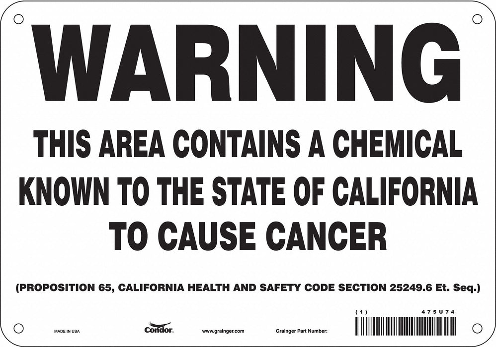 Safety Sign 10 Wx7 H 0.055 Thickness