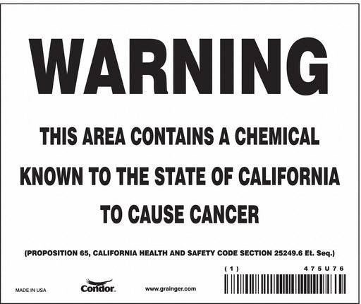 Safety Sign 6 Wx5 H 0.004 Thickness