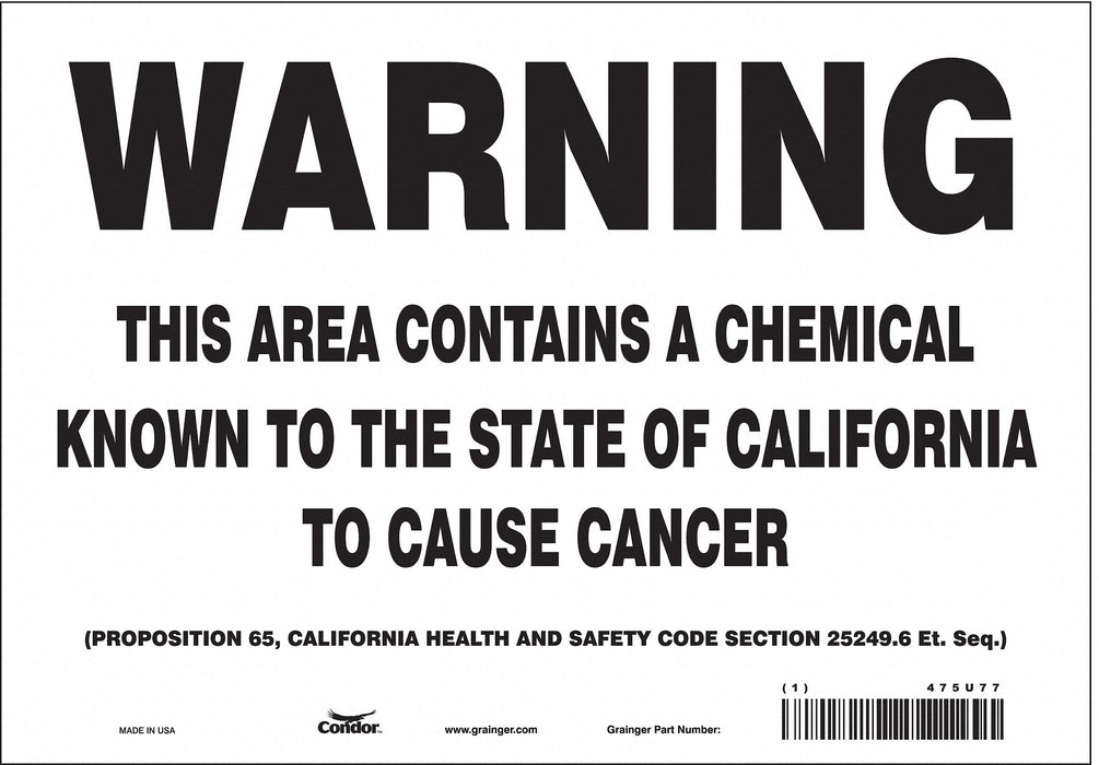 Safety Sign 10 Wx7 H 0.004 Thickness