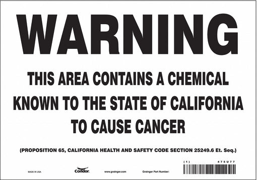 Safety Sign 10 Wx7 H 0.004 Thickness