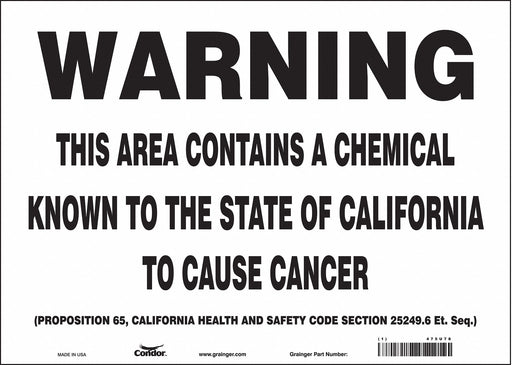 Safety Sign 14 Wx10 H 0.004 Thickness