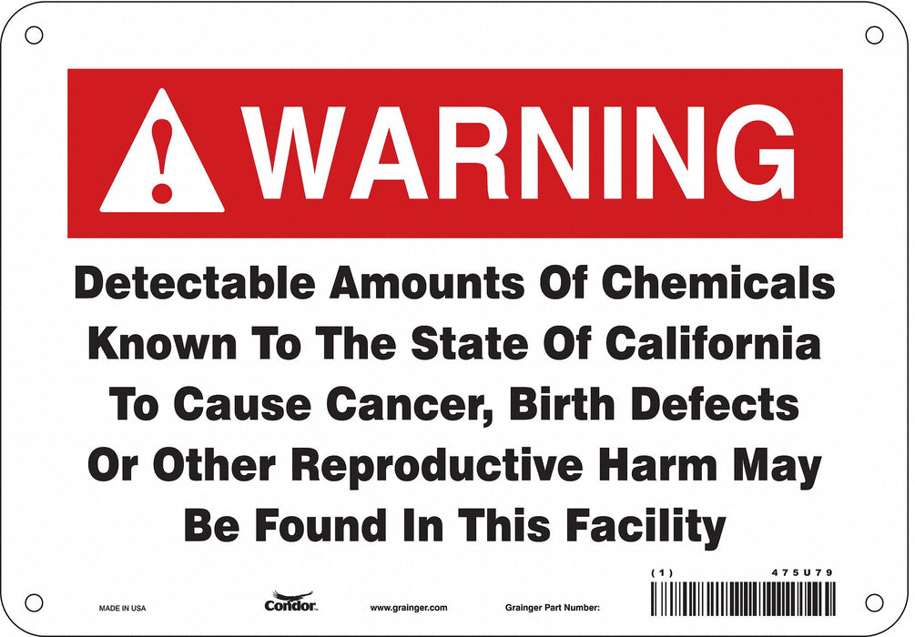 Safety Sign 10 Wx7 H 0.032 Thickness