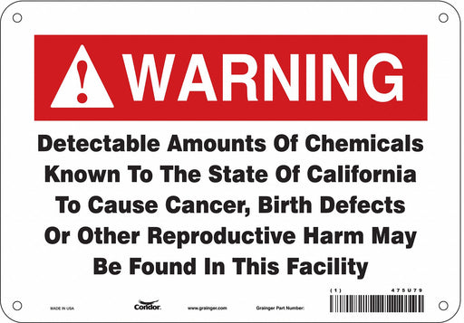 Safety Sign 10 Wx7 H 0.032 Thickness