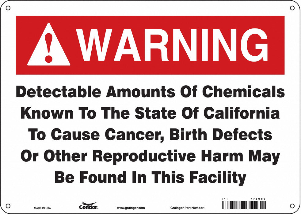 Safety Sign 14 Wx10 H 0.032 Thickness