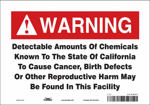 Safety Sign 10 Wx7 H 0.004 Thickness