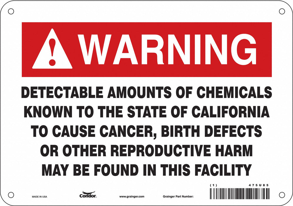 Safety Sign 10 Wx7 H 0.032 Thickness