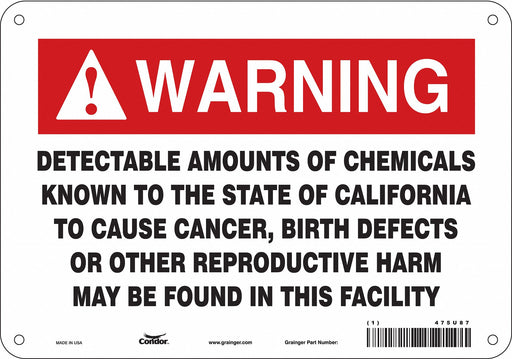 Safety Sign 10 Wx7 H 0.055 Thickness