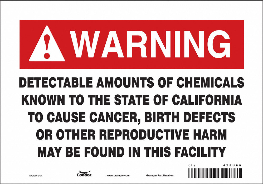 Safety Sign 10 Wx7 H 0.004 Thickness