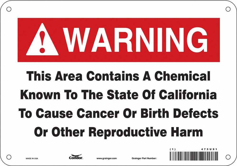 Safety Sign 10 Wx7 H 0.032 Thickness