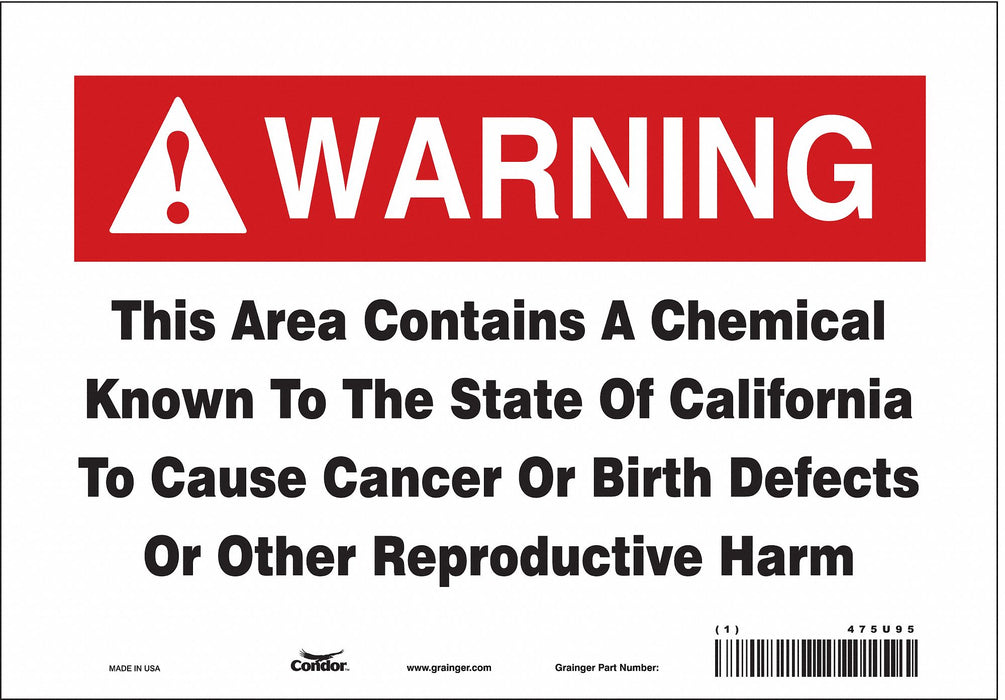 Safety Sign 10 Wx7 H 0.004 Thickness