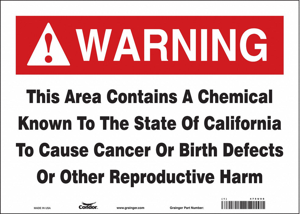 Safety Sign 14 Wx10 H 0.004 Thickness