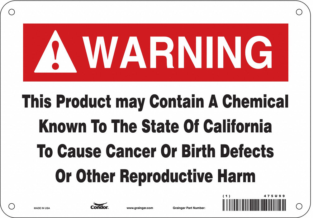 Safety Sign 10 Wx7 H 0.055 Thickness