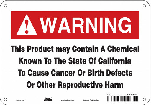 Safety Sign 10 Wx7 H 0.055 Thickness