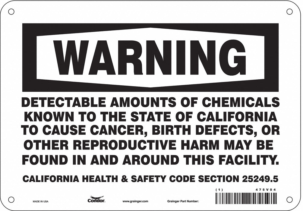 Safety Sign 10 Wx7 H 0.032 Thickness