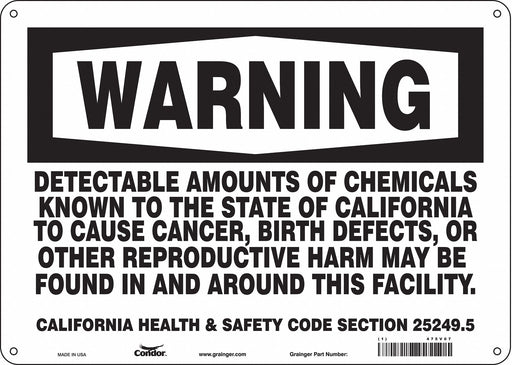 Safety Sign 14 Wx10 H 0.055 Thickness