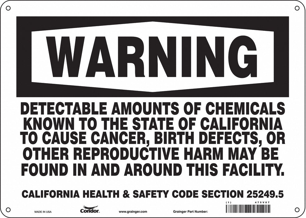 Safety Sign 14 Wx10 H 0.055 Thickness