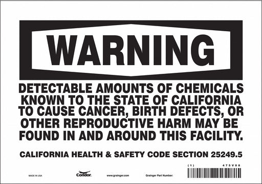 Safety Sign 10 Wx7 H 0.004 Thickness