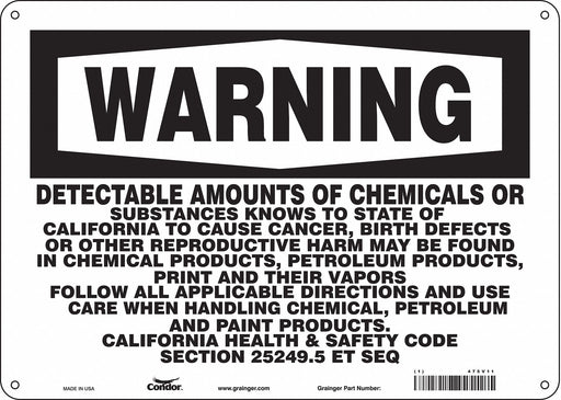 Safety Sign 14 Wx10 H 0.032 Thickness