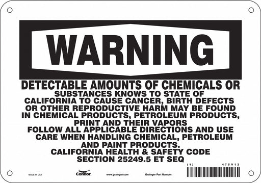 Safety Sign 10 Wx7 H 0.055 Thickness