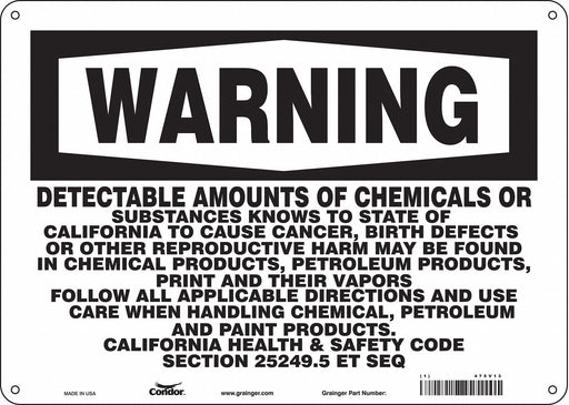 Safety Sign 14 Wx10 H 0.055 Thickness
