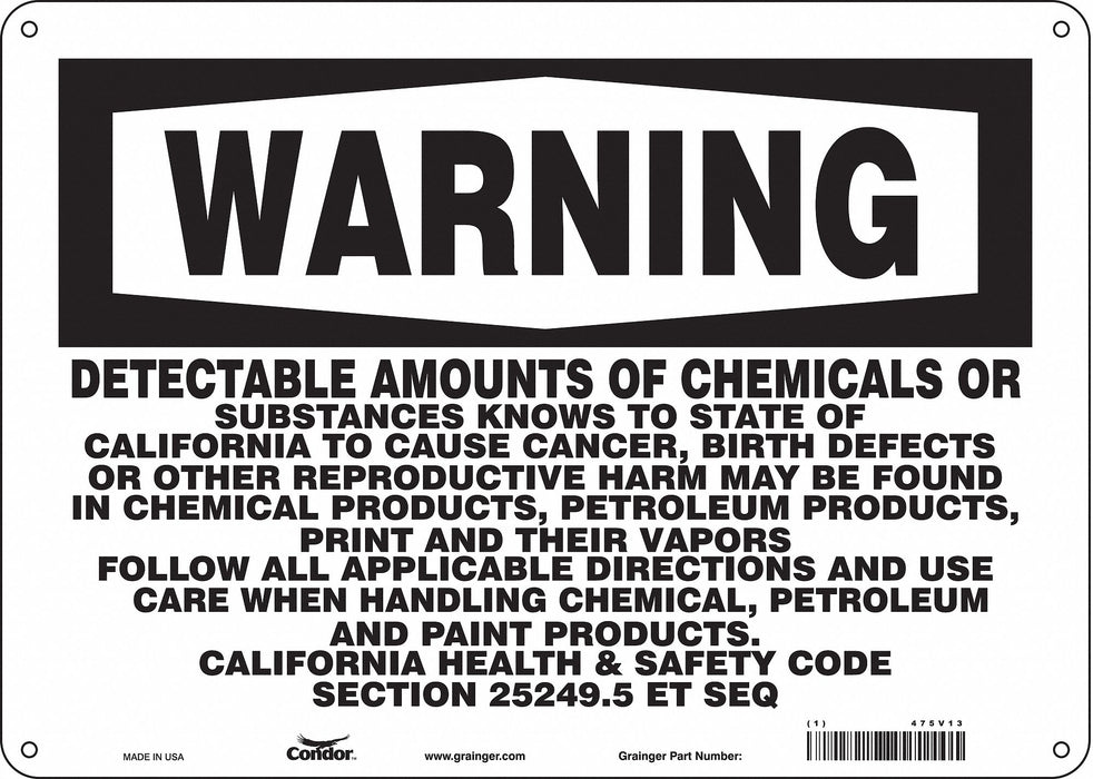 Safety Sign 14 Wx10 H 0.055 Thickness