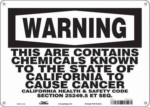 Safety Sign 14 Wx10 H 0.032 Thickness