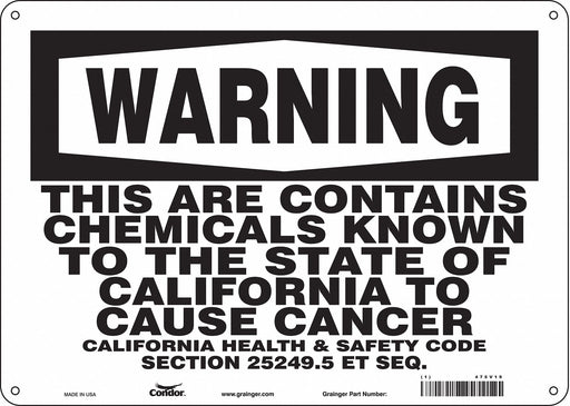 Safety Sign 14 Wx10 H 0.055 Thickness