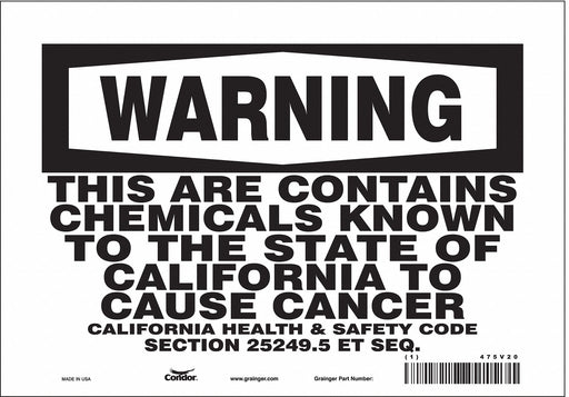 Safety Sign 10 Wx7 H 0.004 Thickness