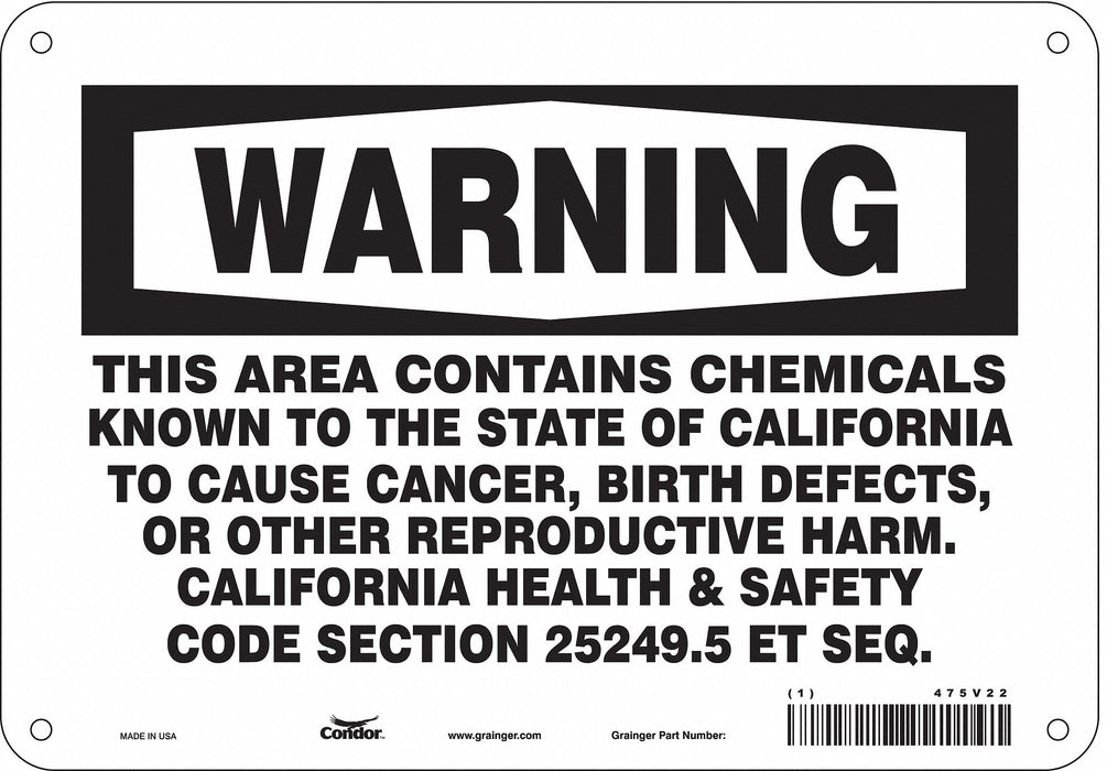Safety Sign 10 Wx7 H 0.032 Thickness
