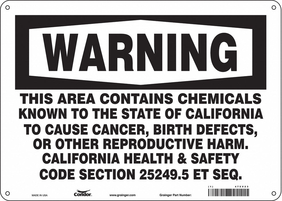 Safety Sign 14 Wx10 H 0.032 Thickness