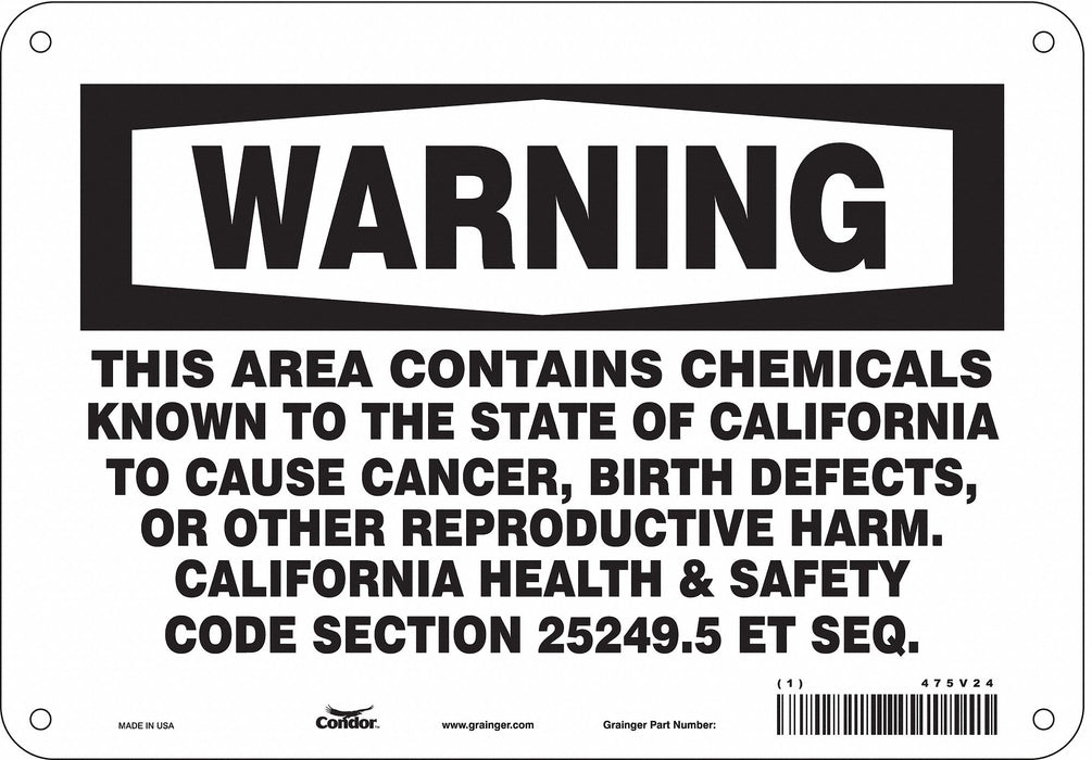 Safety Sign 10 Wx7 H 0.055 Thickness