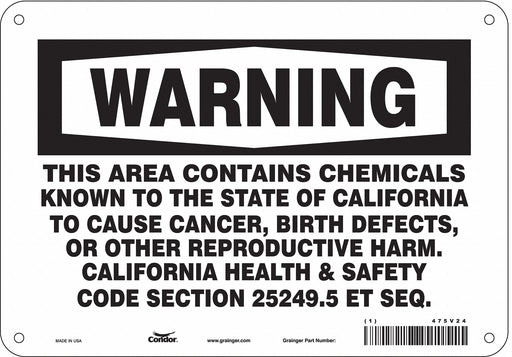 Safety Sign 10 Wx7 H 0.055 Thickness