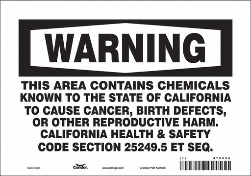 Safety Sign 10 Wx7 H 0.004 Thickness