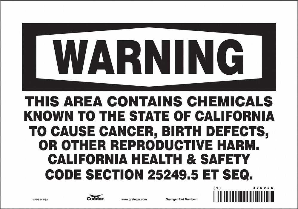 Safety Sign 10 Wx7 H 0.004 Thickness
