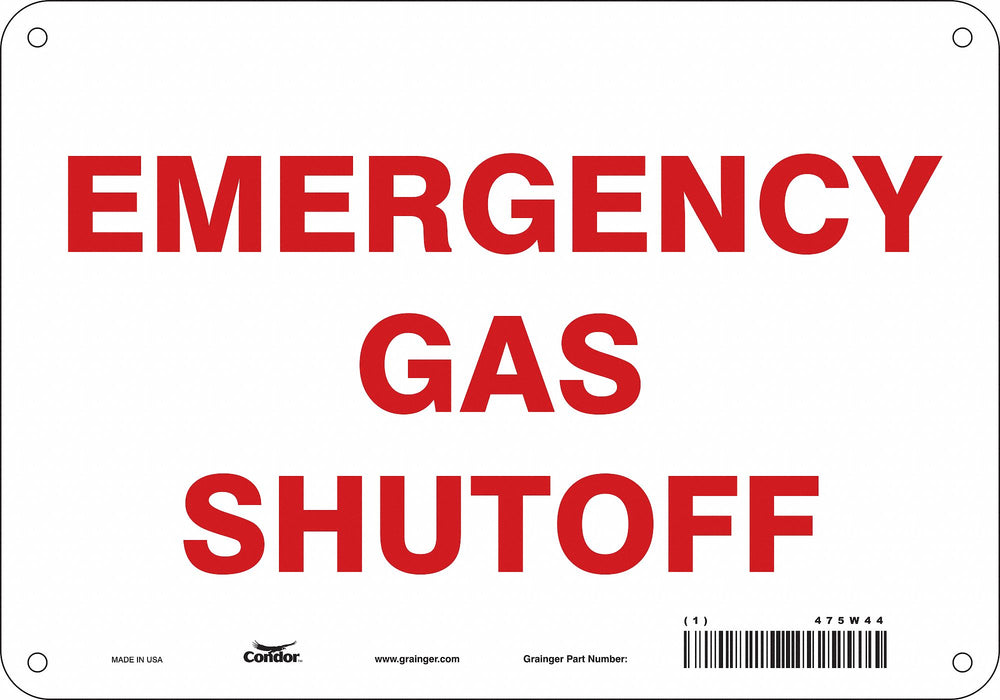 J8159 Safety Sign 7 in x 10 in Polyethylene