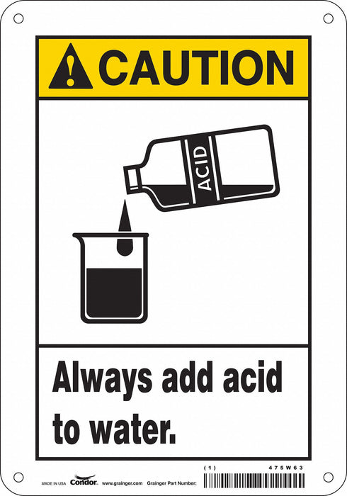 Safety Sign 10 in x 7 in Polyethylene