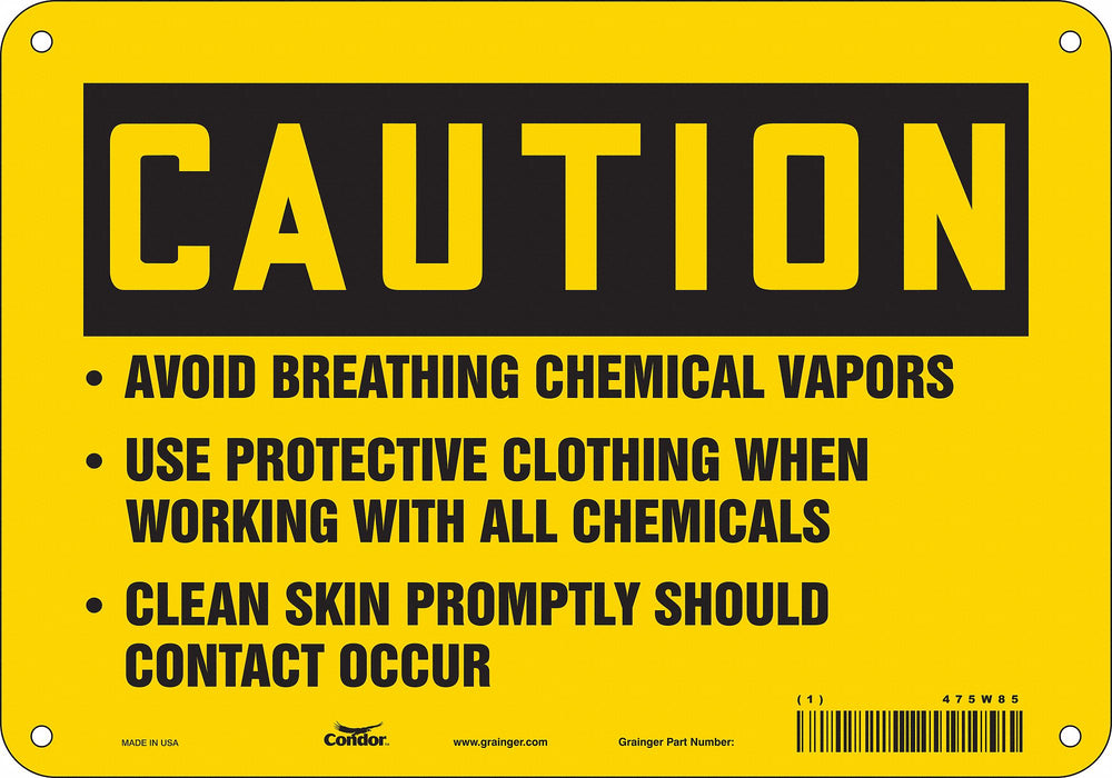 Chemical Sign 7 in x 10 in Aluminum