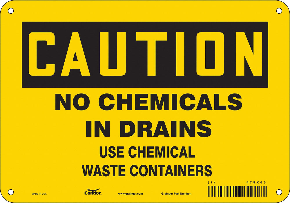 Chemical Sign 7 in x 10 in Aluminum