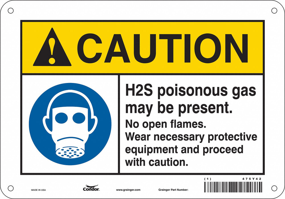 Safety Sign 7 in x 10 in Polyethylene