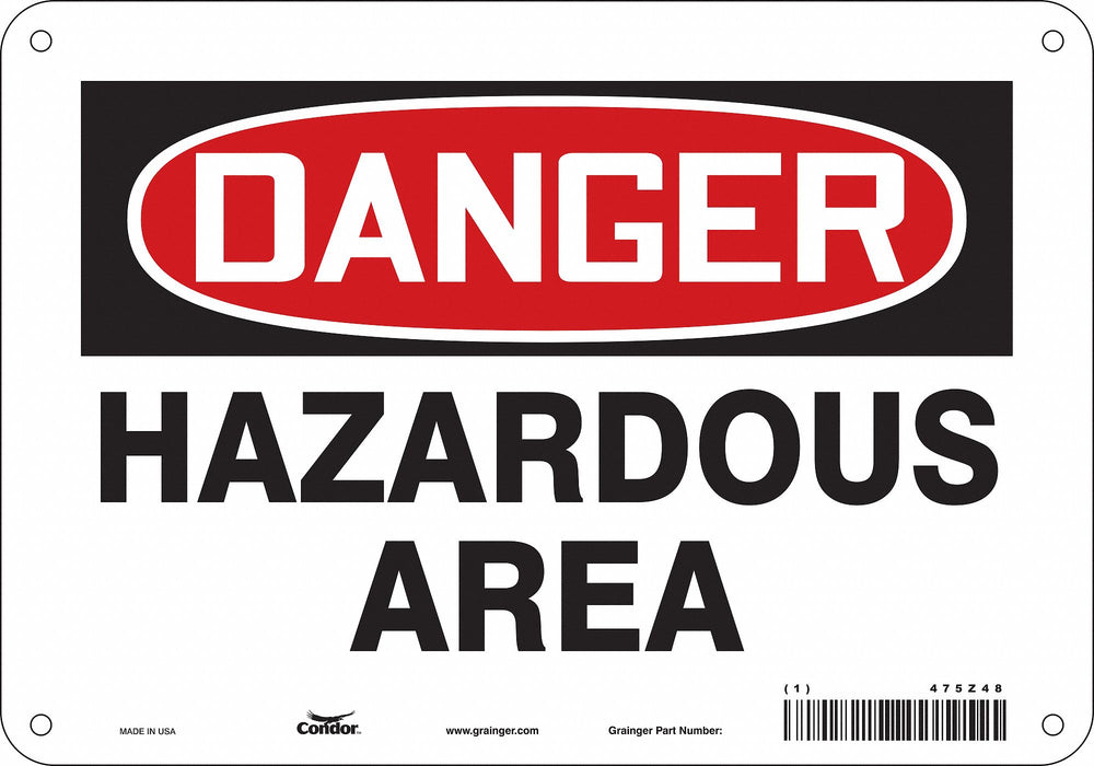 Safety Sign 7 in x 10 in Polyethylene