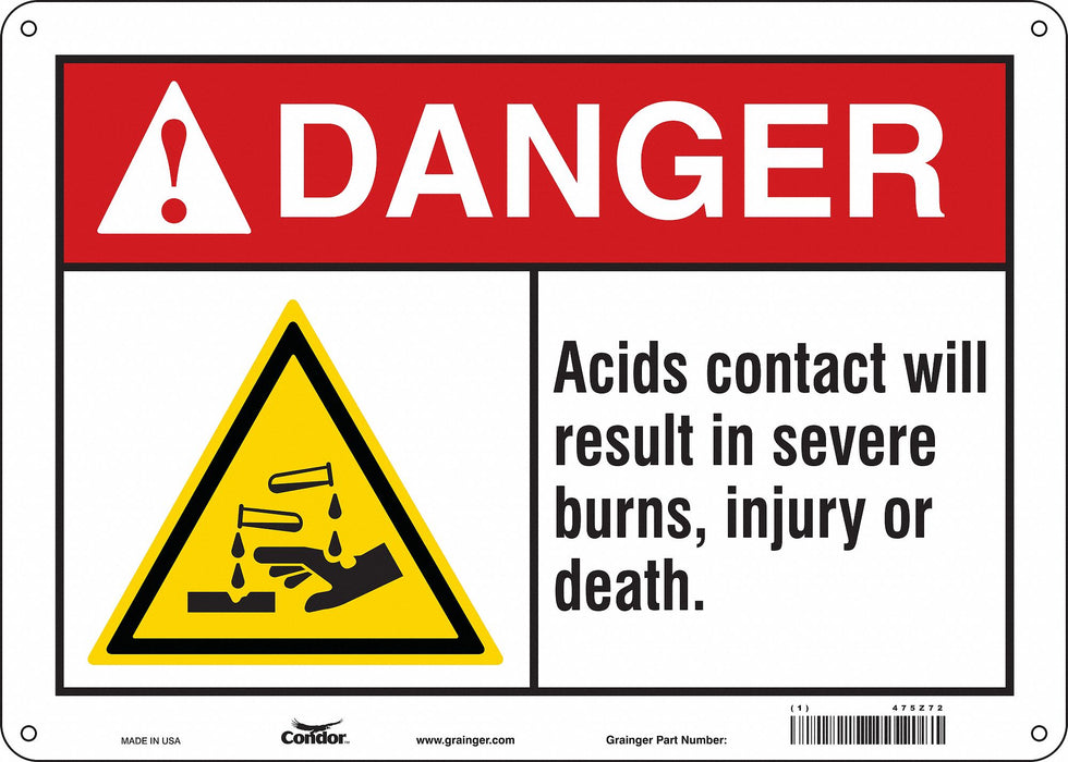 Safety Sign 10 in x 14 in Polyethylene
