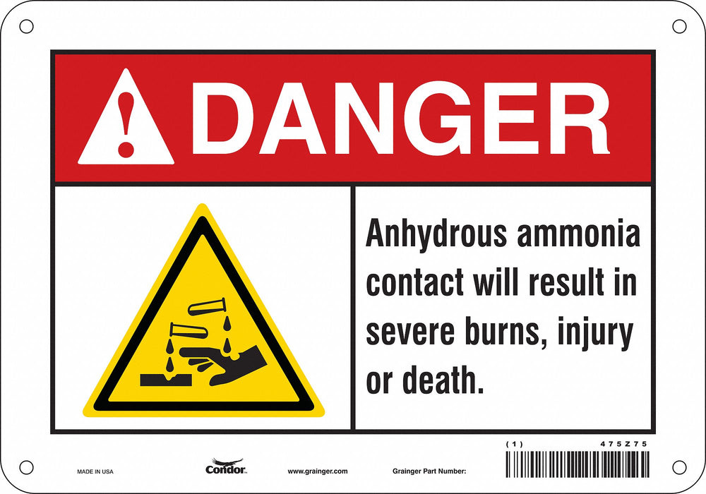 Chemical Sign 7 in x 10 in Aluminum