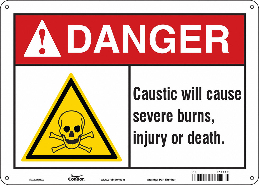 Safety Sign 10 in x 14 in Polyethylene