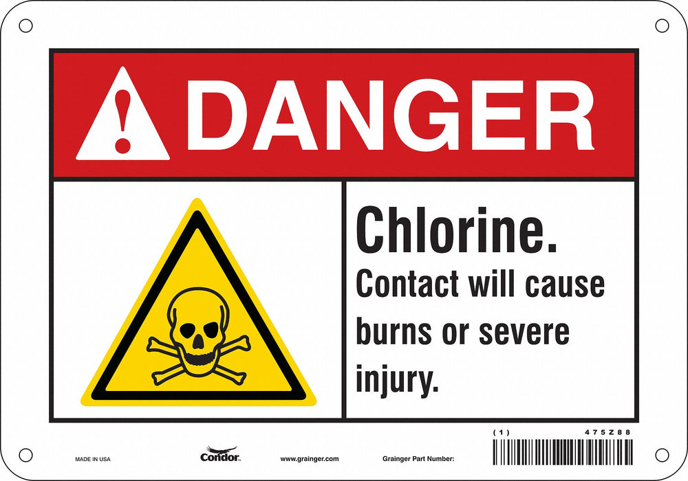 Chemical Sign 7 in x 10 in Aluminum