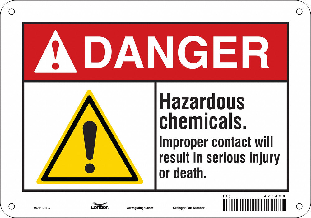 Chemical Sign 7 in x 10 in Aluminum