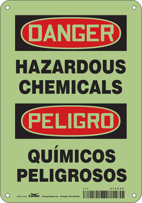 Safety Sign 10 in x 7 in Glow Vinyl