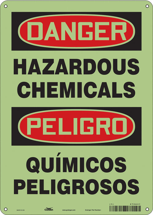 Safety Sign 14 in x 10 in Glow Vinyl