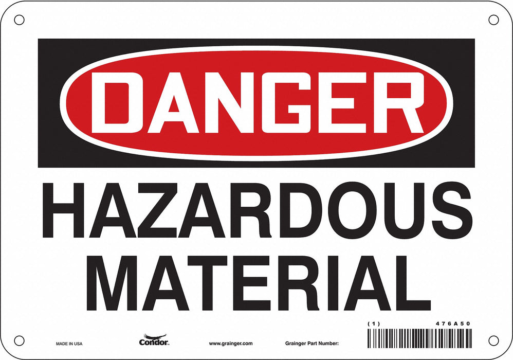 Chemical Sign 7 in x 10 in Aluminum