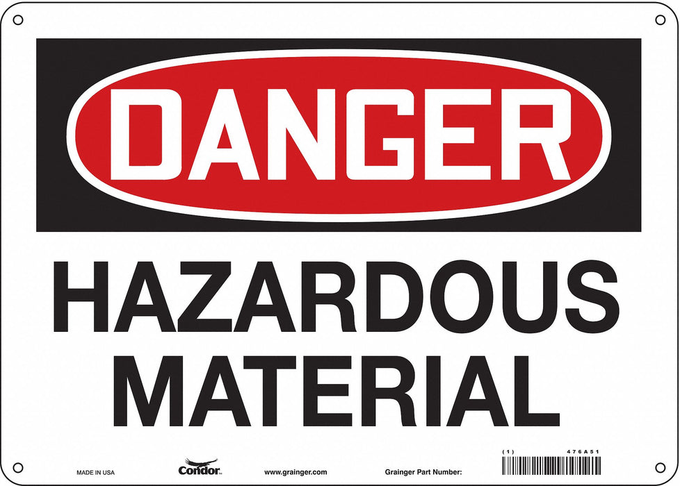Safety Sign 10 in x 14 in Aluminum