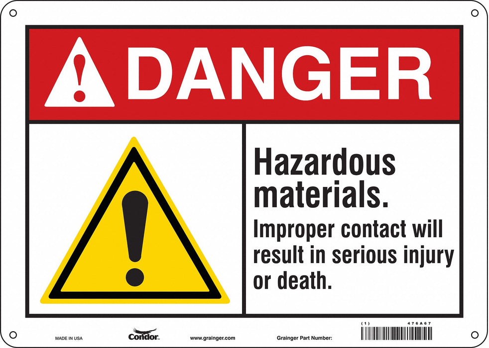 Safety Sign 10 in x 14 in Aluminum